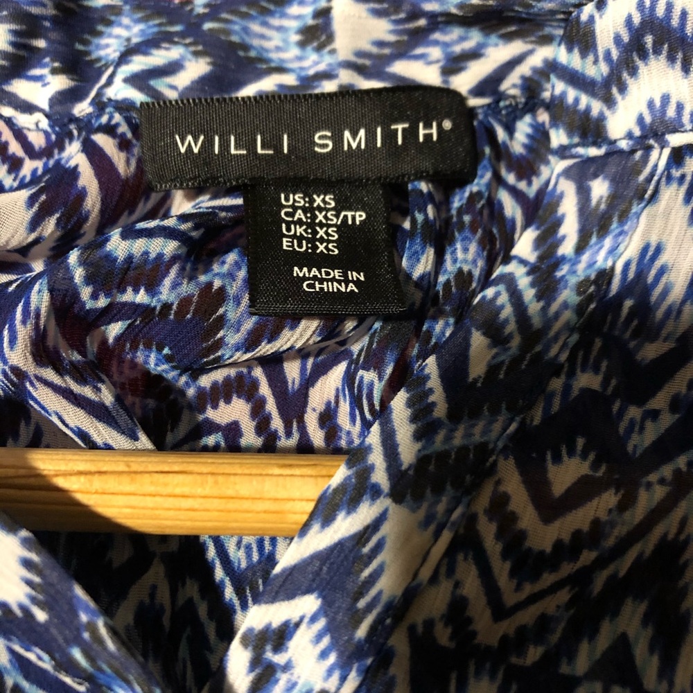 Blue Patterned Lightweight Blouse - image 4